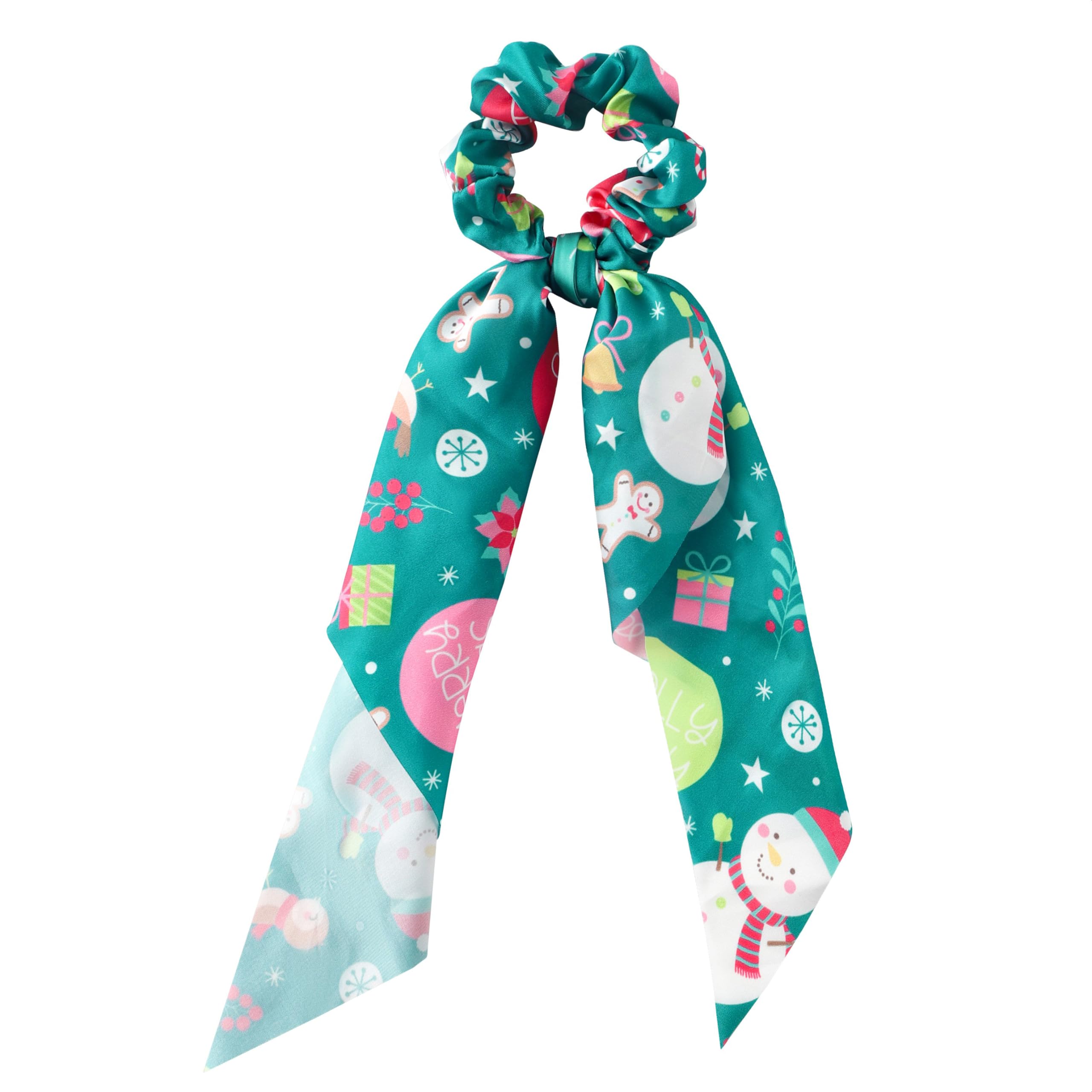 Christmas Scrunchie Scarf Hair Band Elastic Ponytail Tie Soft Colourful Xmas Girl Women (Type 3)