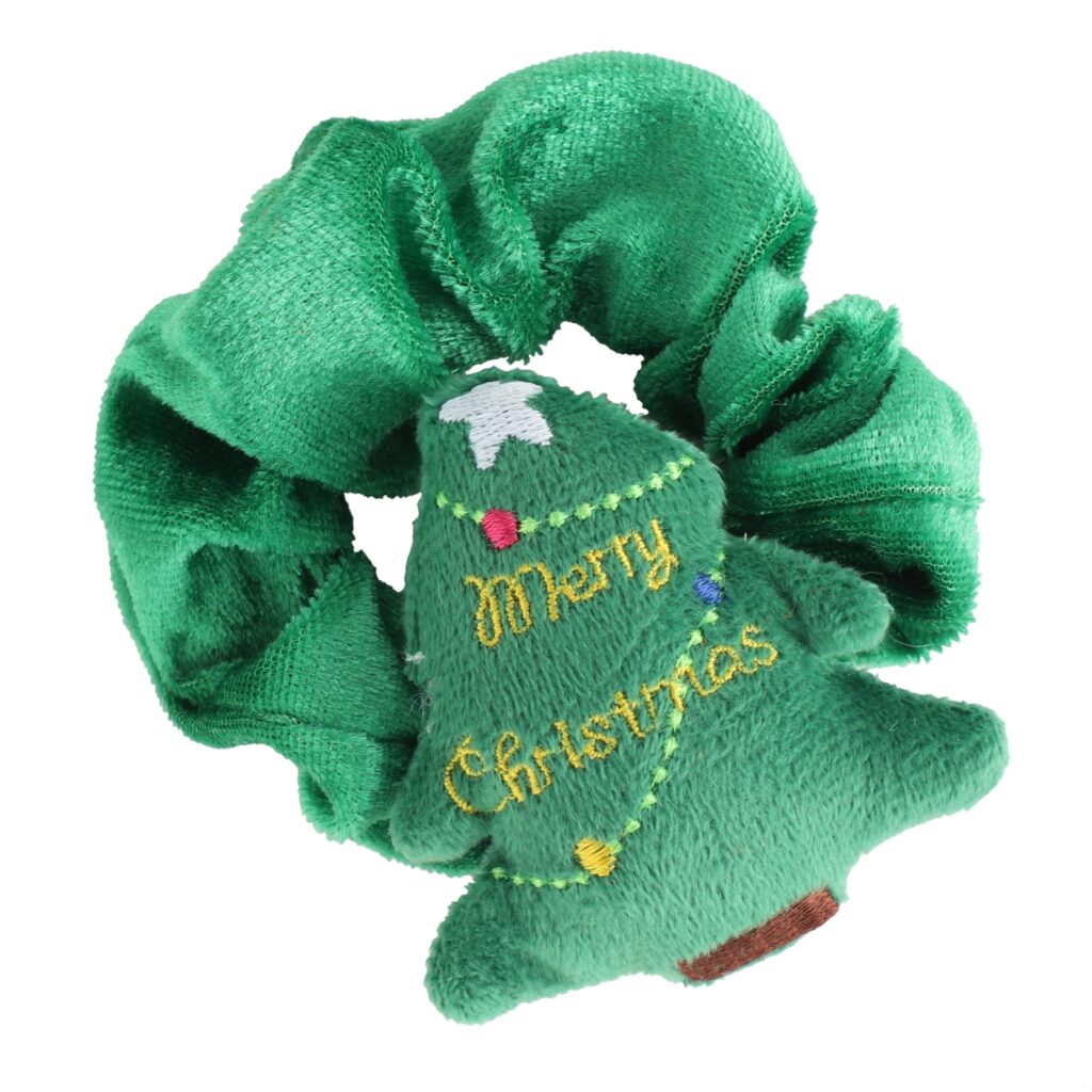 Christmas Scrunchie Hair Band Elastic Ponytail Tie Soft Colourful Funny Xmas Girl Women Green Tree