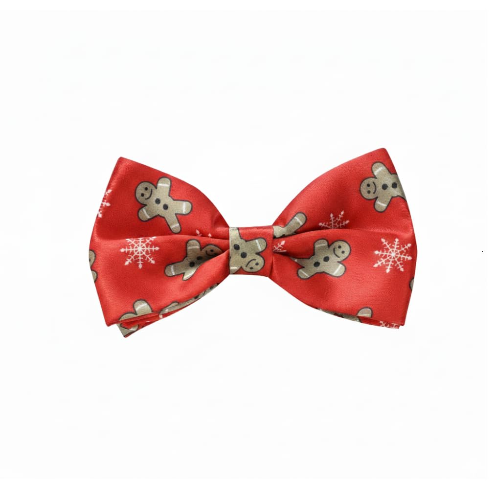 Christmas Bow Tie for Red Gingerbread Men Xmas - Festive Bowtie Work Do, Events, or Secret Santa