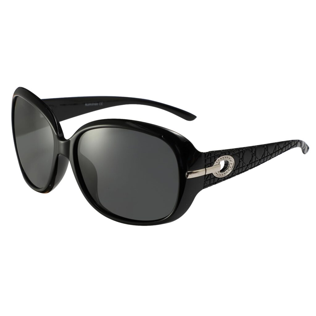 Black Designer Womens Overized Polarized Sunglasses Luxury Folding Case Cleaning Cloth