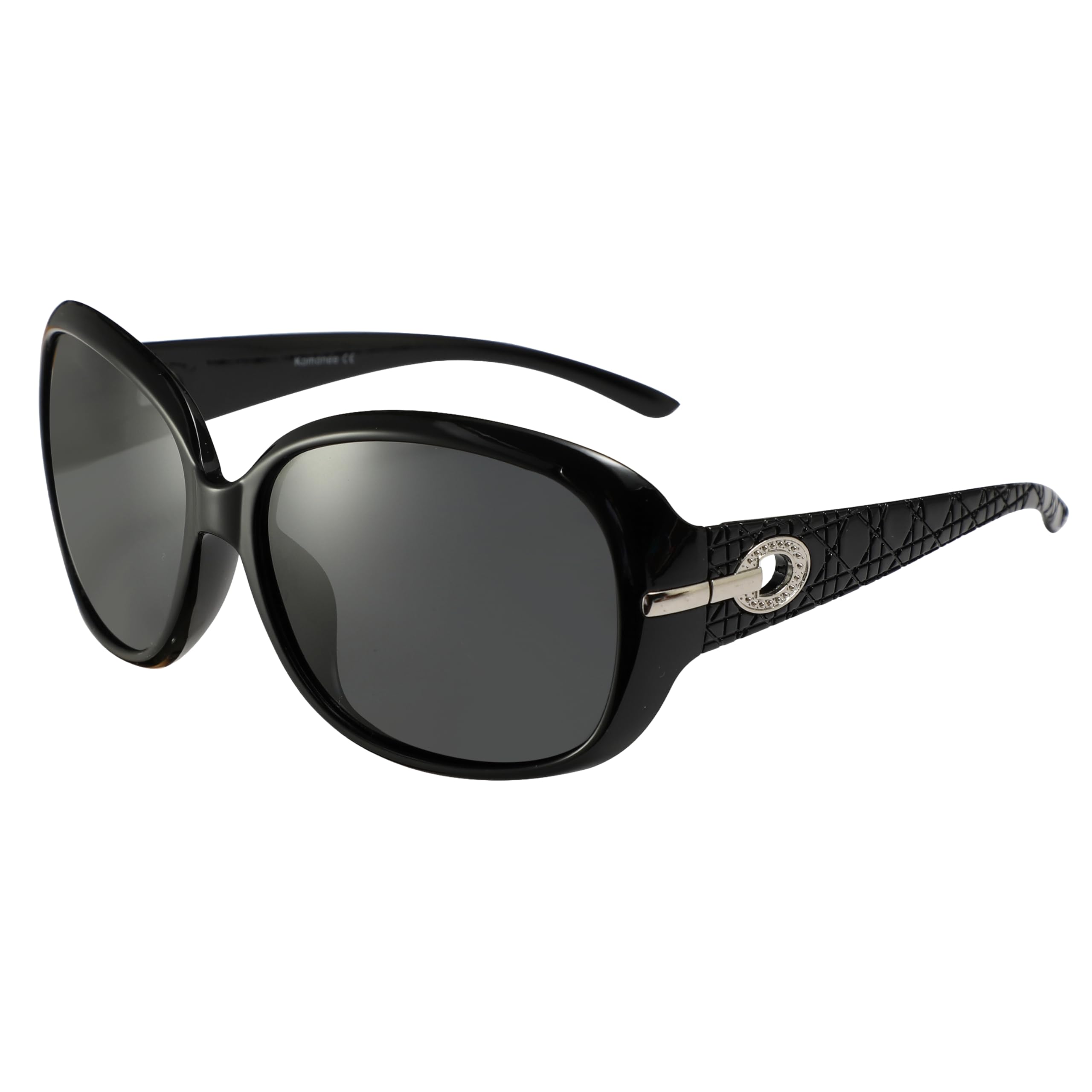 Black Designer Womens Overized Polarized Sunglasses Luxury Folding Case Cleaning Cloth