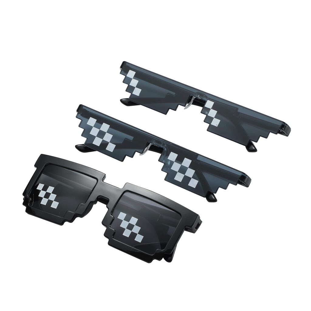 Thug Sunglasses Black 8 Bit Pixel Sunglasses Pixelated Meme Glasses Boys Girls Parties Life Of 3)