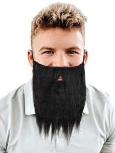 Komonee Fake Beard Black For Halloween Christmas Parties Fancy Dress Up Costume Hair Accessory Outfit Novelty Joke