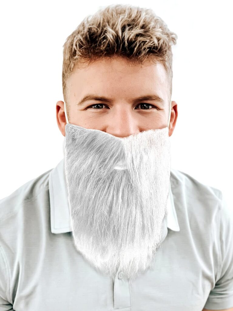 Fake Beard White For Halloween Christmas Parties Costume Hair Accessory Outfit Novelty Joke