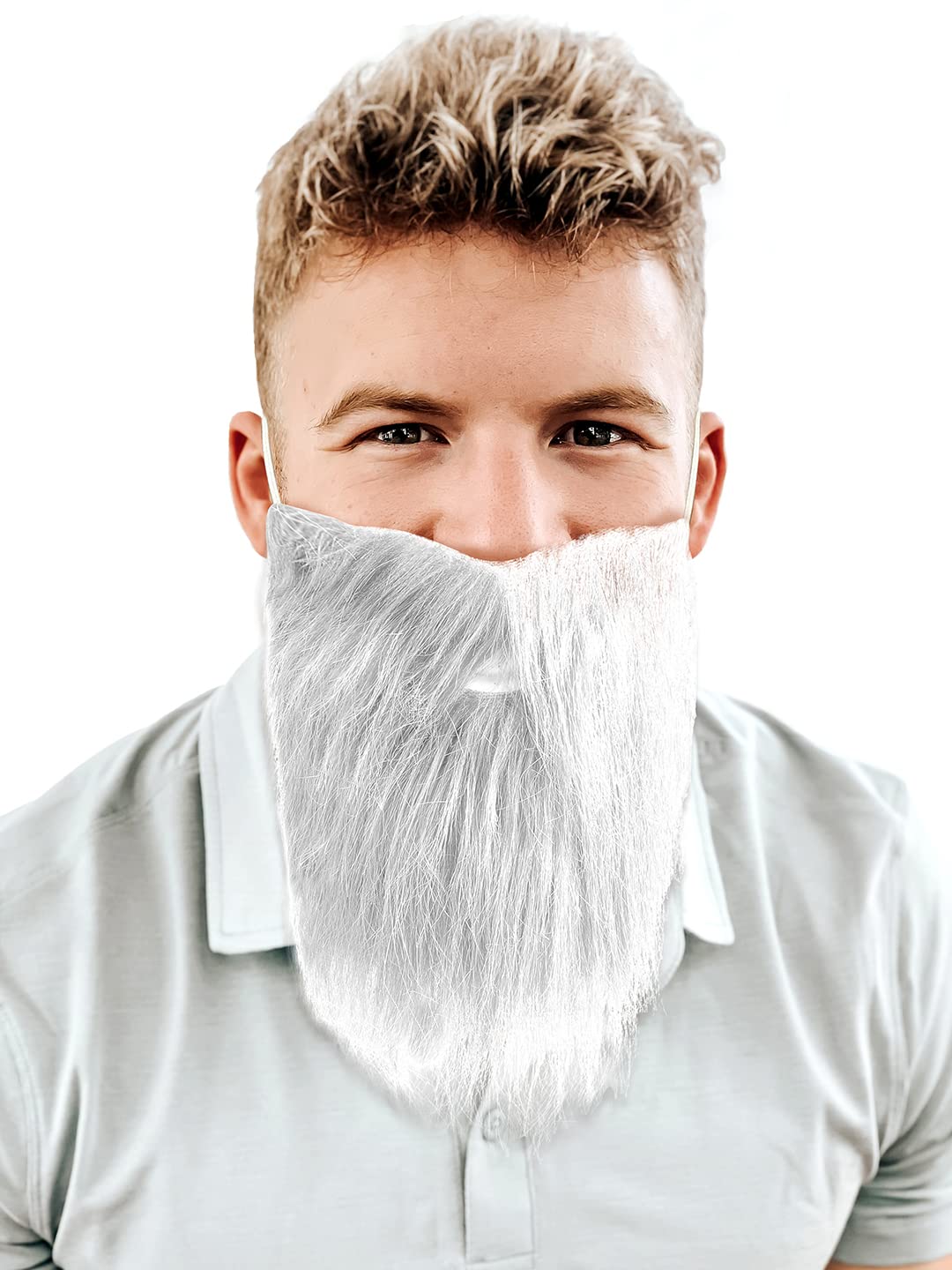 Fake Beard White For Halloween Christmas Parties Costume Hair Accessory Outfit Novelty Joke