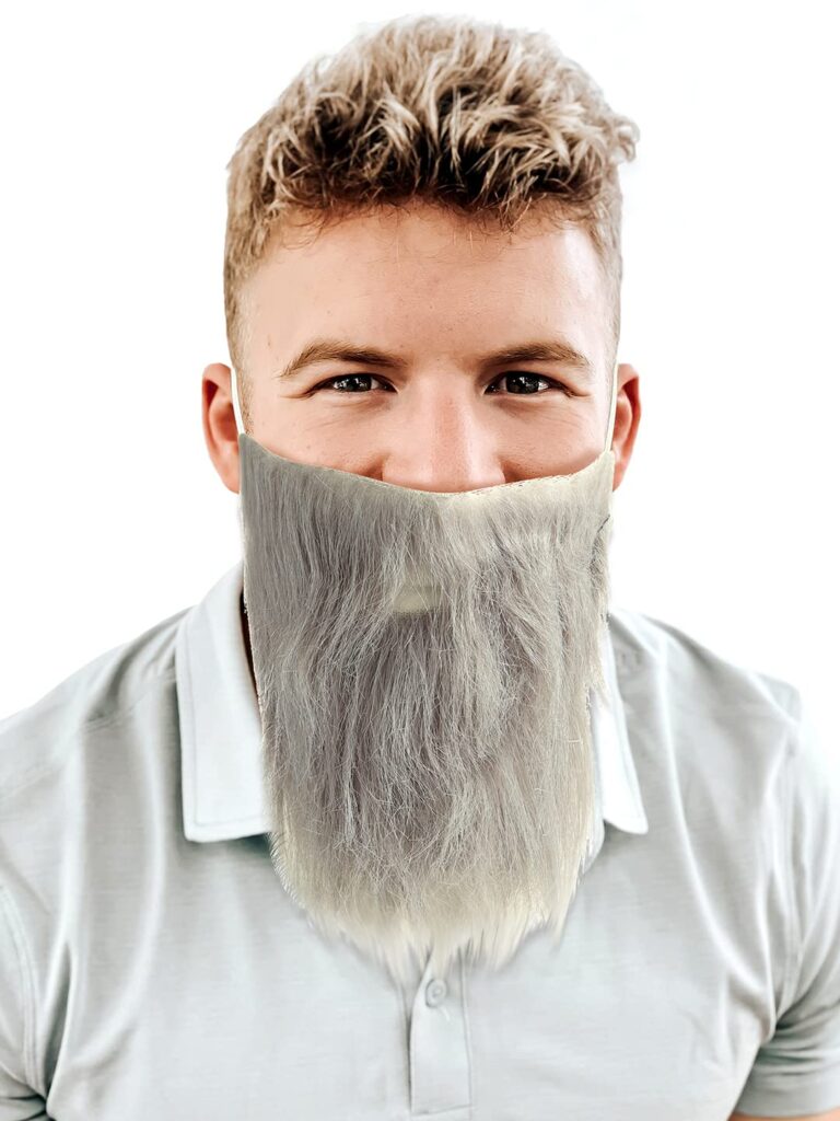 Fake Beard Grey For Halloween Christmas Parties Costume Hair Accessory Outfit Novelty Joke