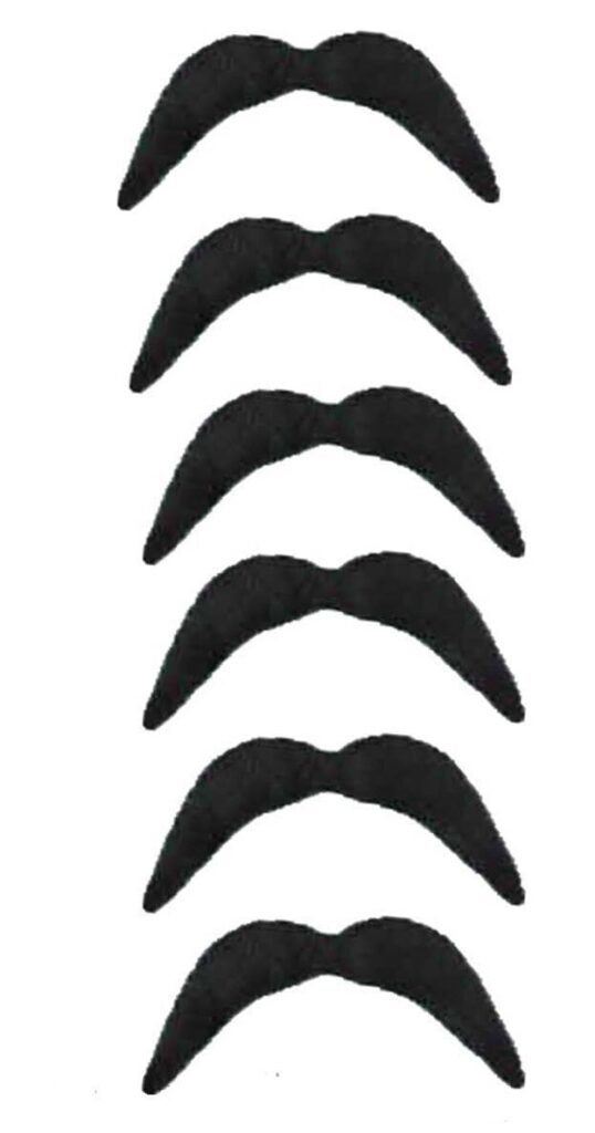 Mexican Moustache Black Bandit Mustache For Costume Fake Hair Accessory Outfit (Pack Of 6)