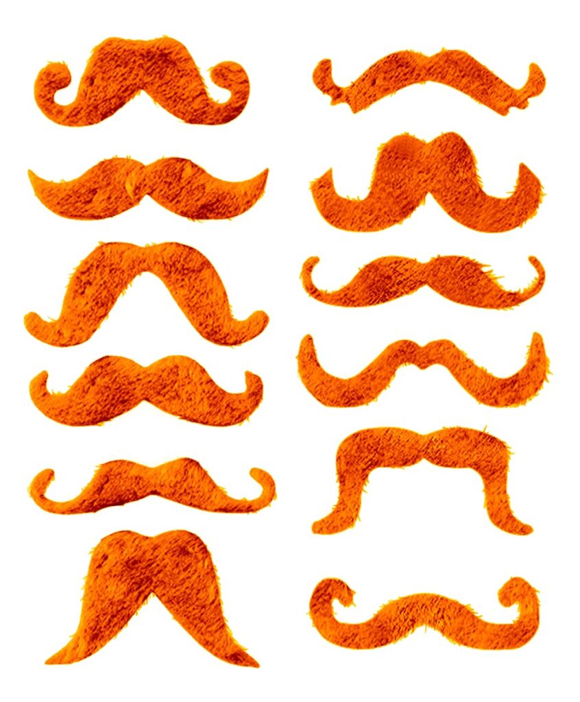 Fake Moustache Ginger Mustache For Costume Hair Accessory Outfit Novelty Joke (Pack Of 12)