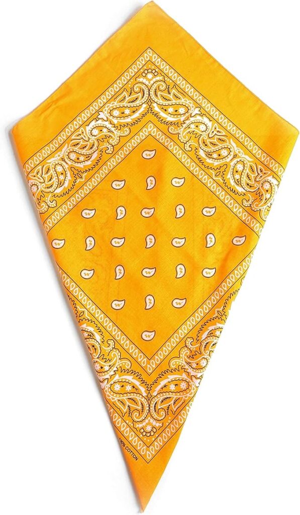 Amber Paisley Bandana Head Scarf Headbands Handkerchief Cowboy Cotton Bib Face Covering Headwear