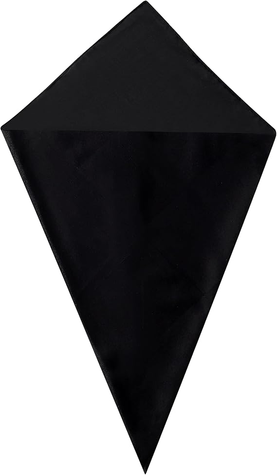Black All Black Bandana Head Scarf Headbands Handkerchief Cowboy Cotton Bib Face Covering Headwear