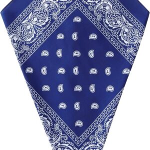 Blue Paisley Bandana Head Scarf Headbands Handkerchief Cowboy Cotton Bib Party Face Covering Headwear For Motorcycling Mens Womens Unisex