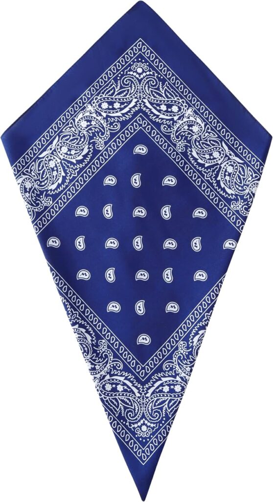 Blue Paisley Bandana Head Scarf Headbands Handkerchief Cowboy Cotton Bib Face Covering Headwear