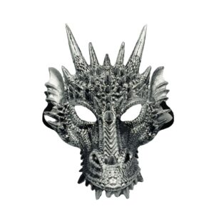 Dragon Silver Mask Halloween Adult Drake Lizard Costume Party Game Unisex Fancy Dress Up GOT Outfit Dungeons Thrones
