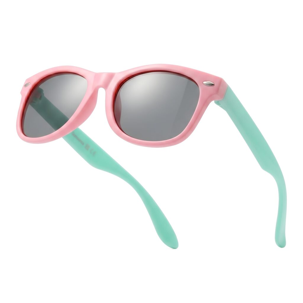 Kids Flexible Sunglasses Polarized Pink Turquoise Silicone Drifter Sunglasses UV400 Boys