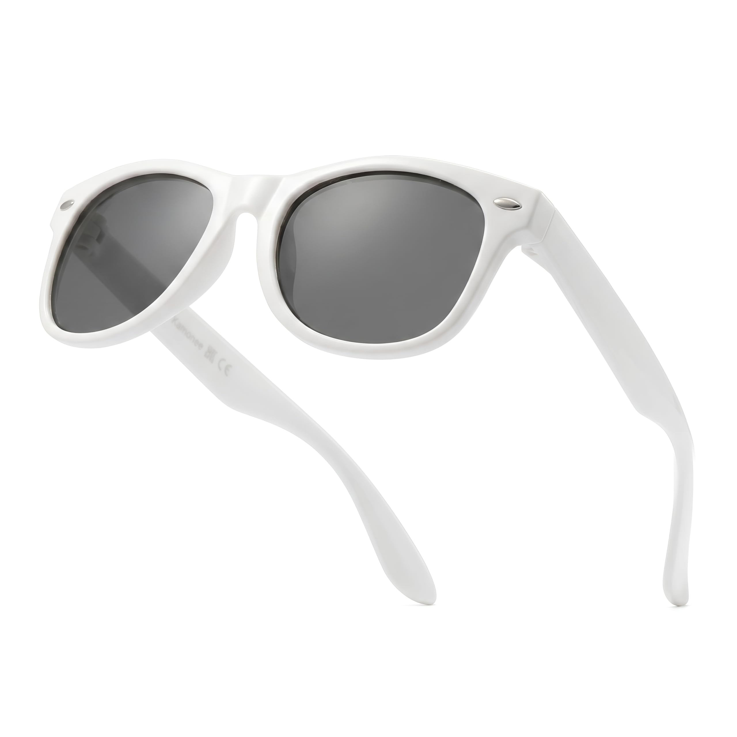 Kids Flexible Sunglasses Polarized White Silicone Drifter Sunglasses UV400 Boys Girls Age