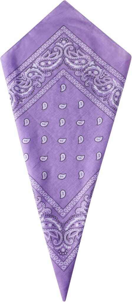 Lilac Paisley Bandana Head Scarf Headbands Handkerchief Cowboy Cotton Bib Face Covering Headwear