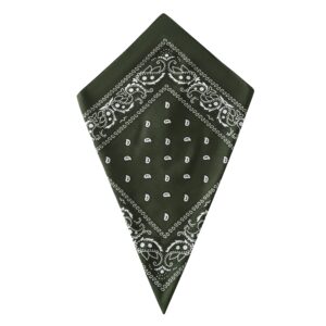 Olive Paisley Bandana Green Head Scarf Headbands Handkerchief Cowboy Cotton Bib Party Face Covering Headwear For Motorcycling Mens Womens Unisex