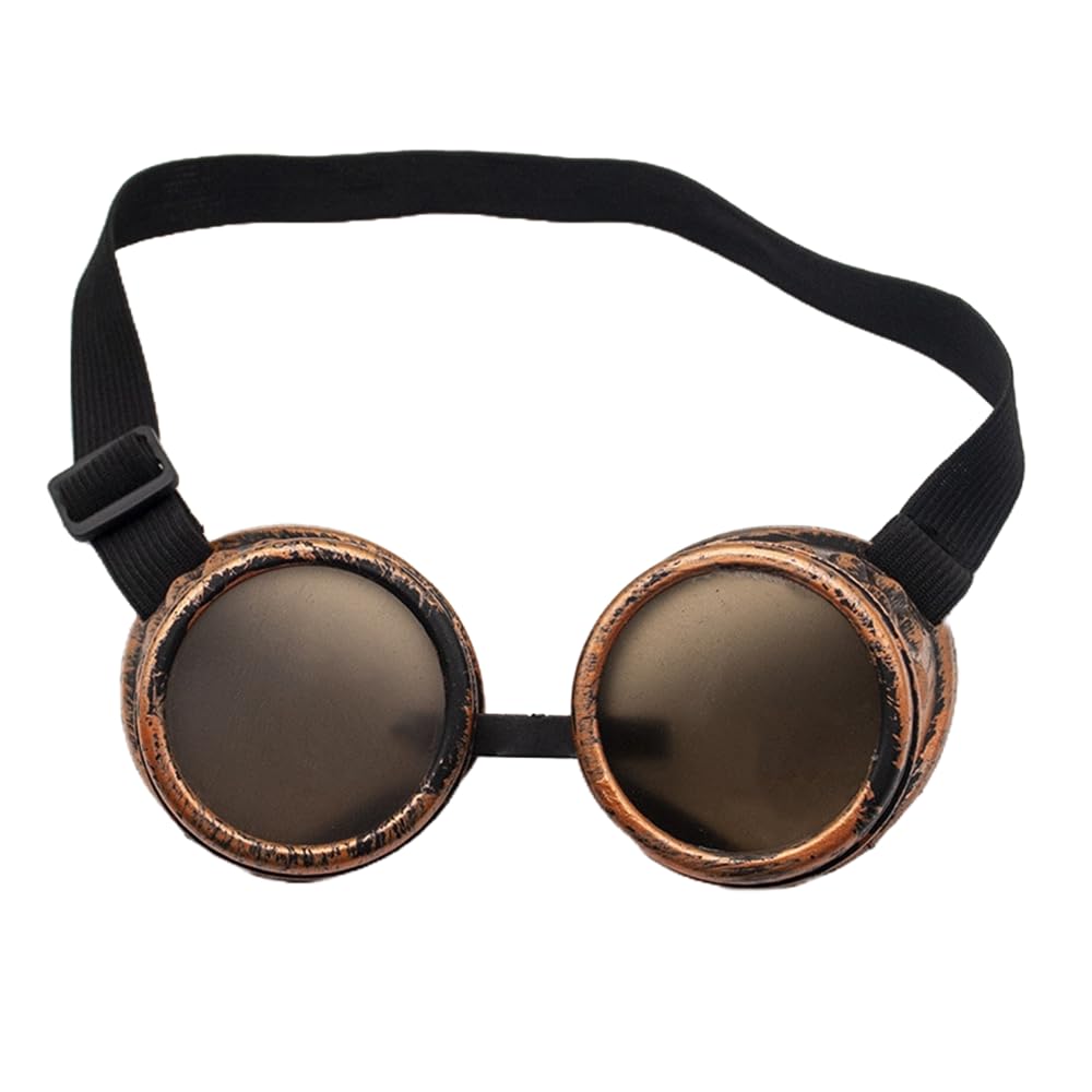 Halloween Pilot Goggles Bronze Glasses Elastic Costume Eyewear Eye Goggle Steampunk Kids Children