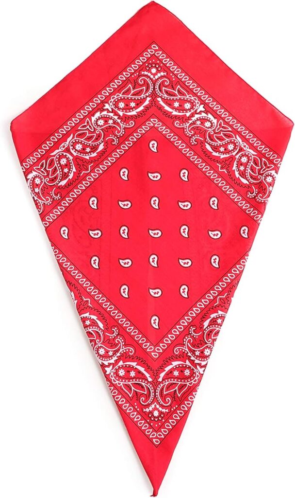 Red Paisley Bandana Head Scarf Headbands Handkerchief Cowboy Cotton Bib Face Covering Headwear