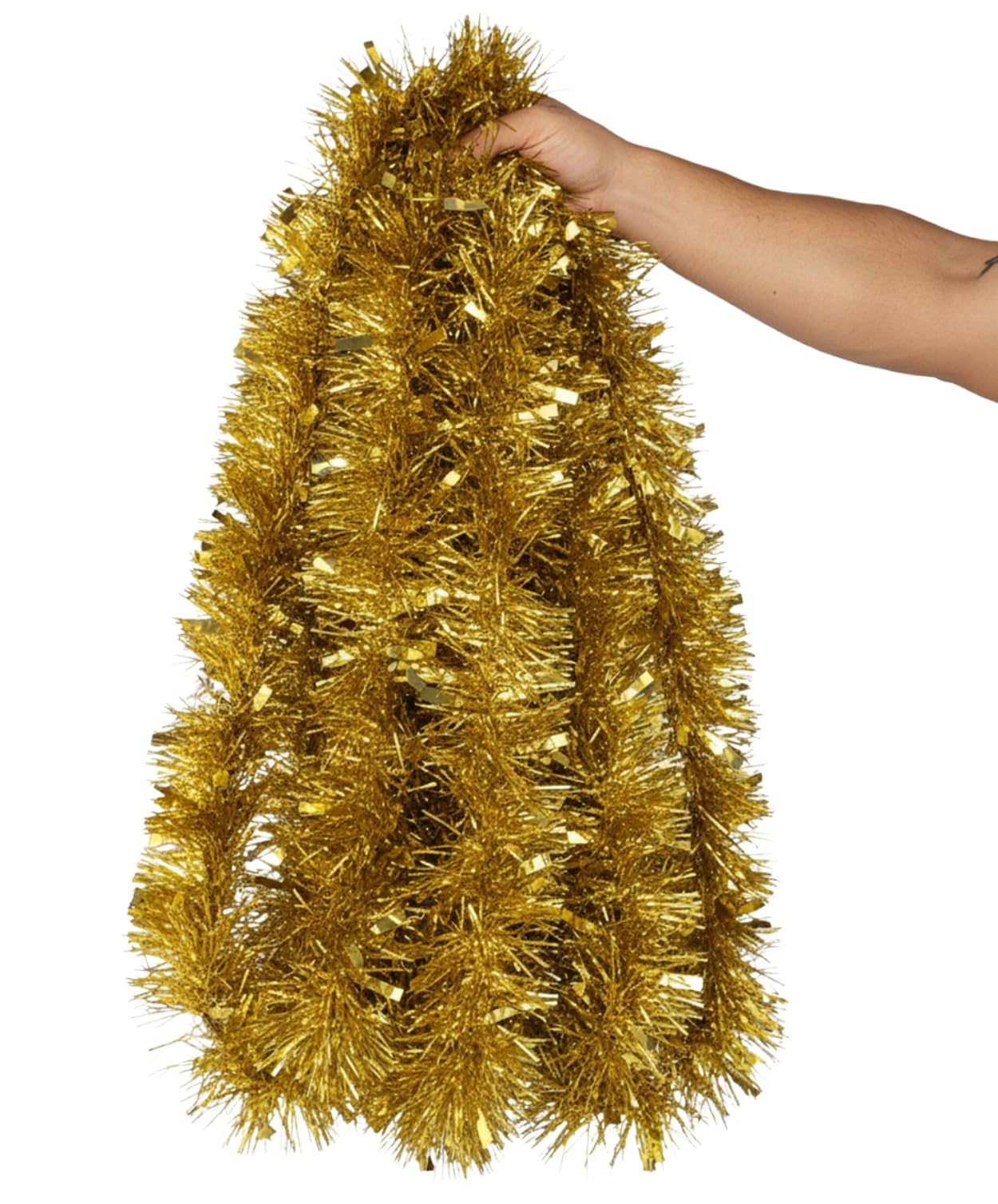 Christmas Tinsel Gold Extra Long 10m Xmas Tree Bannister Fireplace Decoration Prop Home Merry D?or