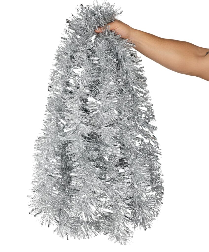 Christmas Tinsel Silver Extra Long 10m Xmas Tree Bannister Fireplace Decoration Prop Home Merry D?or