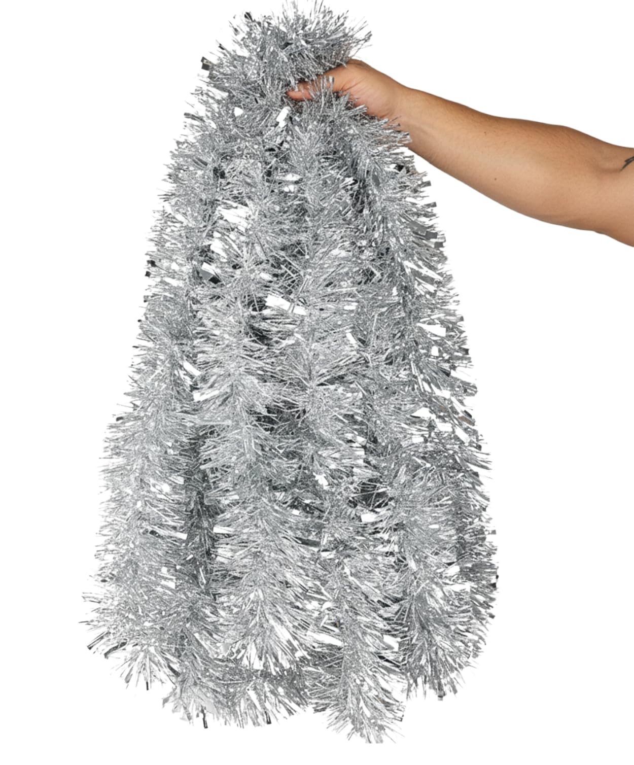 Christmas Tinsel Silver Extra Long 10m Xmas Tree Bannister Fireplace Decoration Prop Home Merry D?or