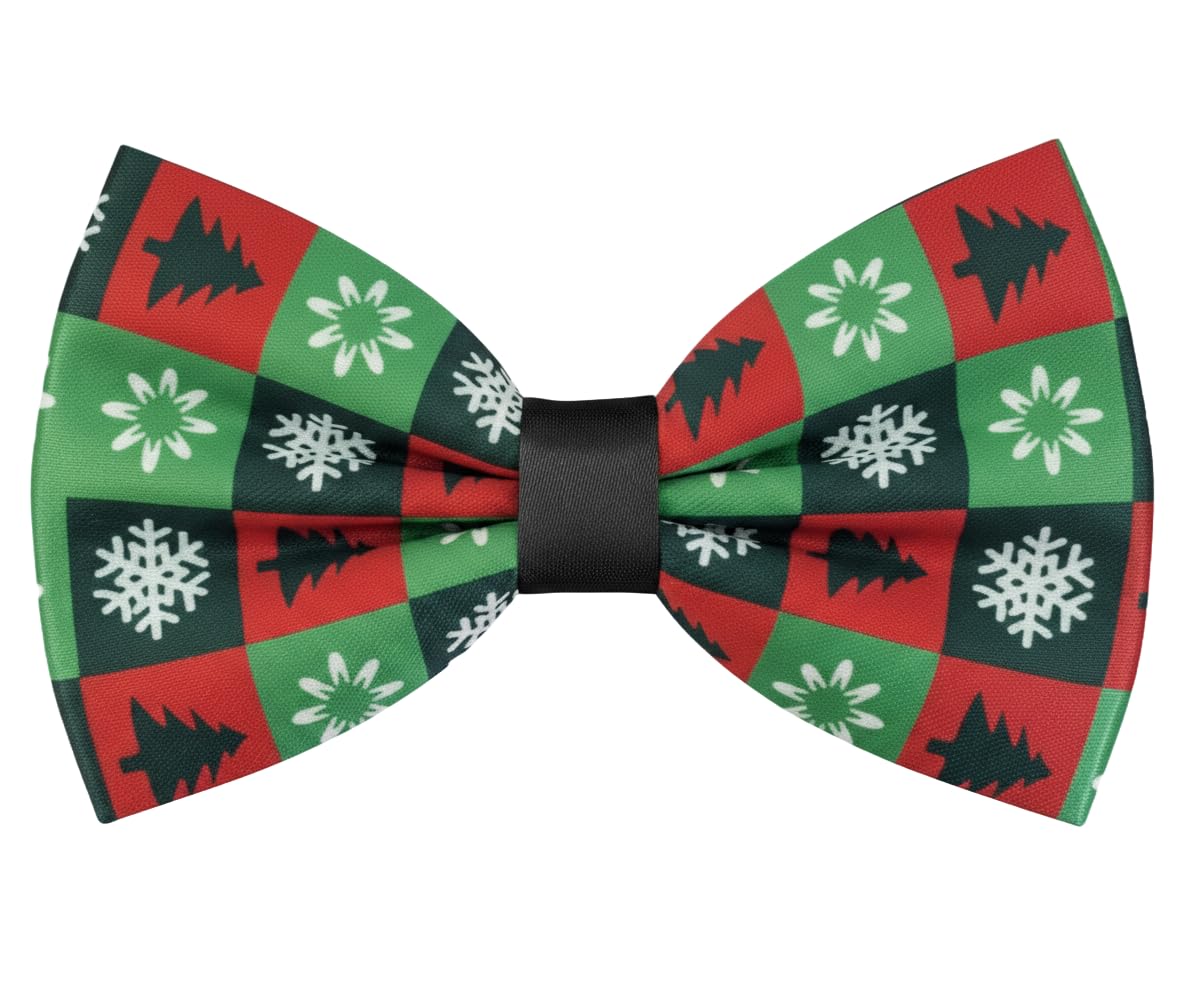 Christmas Bow Tie for Unisex, Green Medley Xmas - Festive Bowtie Work Do, Events, or Secret Santa