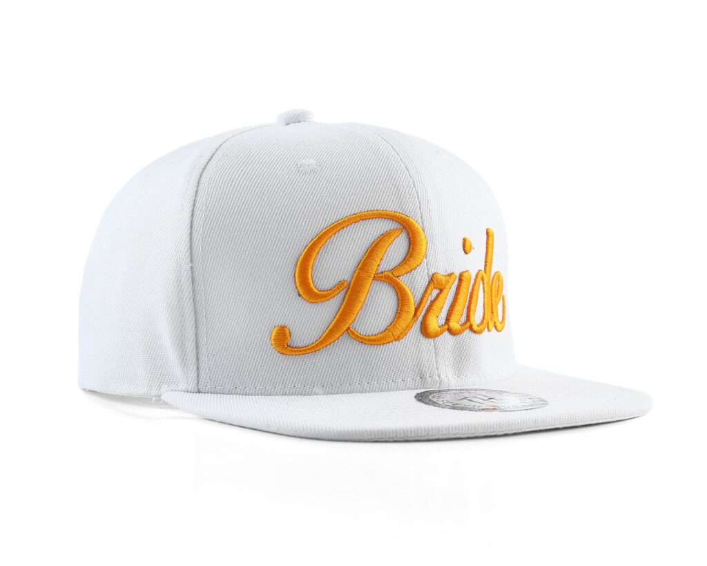 True Heads White Bride Snapback Baseball Cap - Hen Party & Wedding Accessory - Adjustable Flat Peak Hat for Hen Do, Bridal Shower, and Honeymoon - Essential Gift for the Bride-to-Be