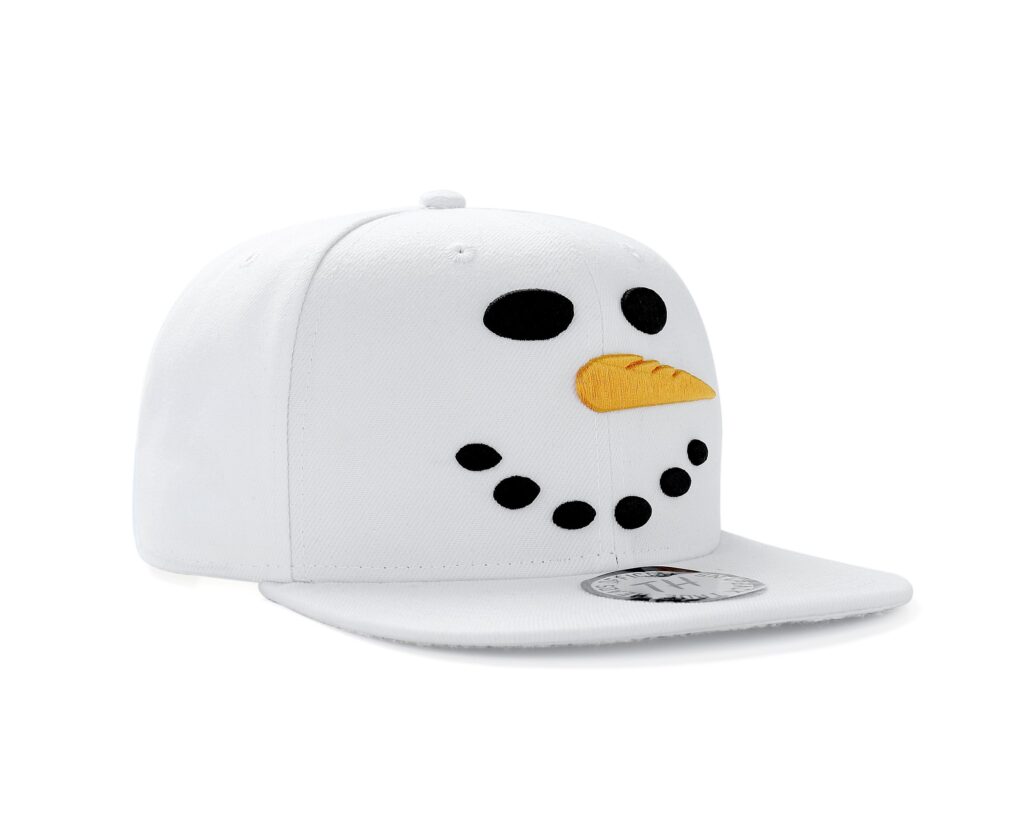 True Heads Snowman White Snapback Christmas Party Hat Cap Xmas Holiday