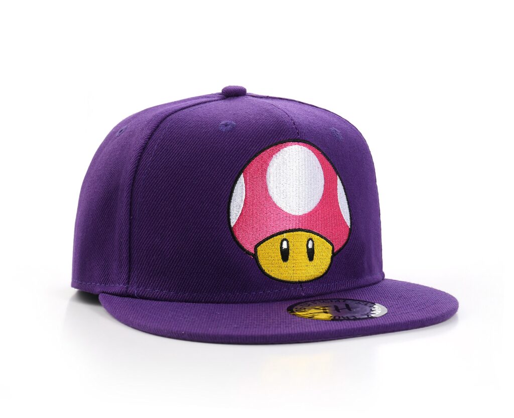 True Heads Super Mario Toad Mushroom Purple Snapback Baseball Cap