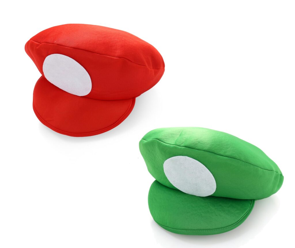 Komonee Duo Pack M Red L Green Foam Hat Cap Fancy Dress Up Adult Halloween Couple Pair Outfit Costume Party