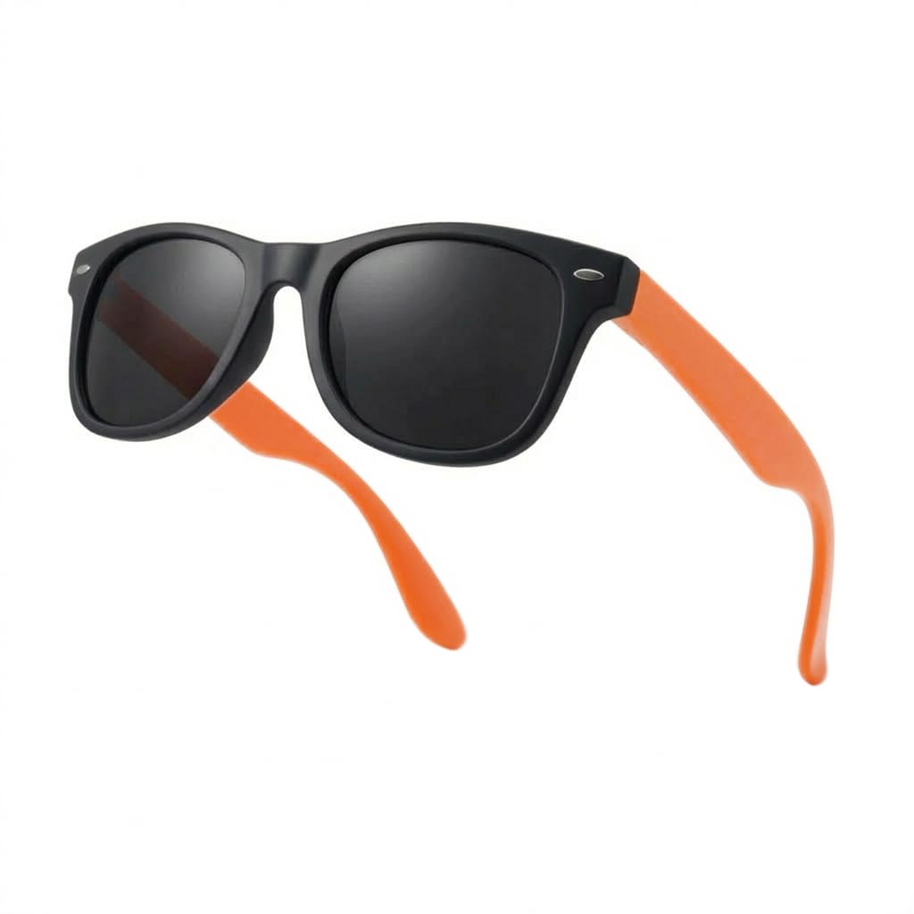 Drifter Sunglasses UV400 Black and Orange Retro Sunglasses Unisex Unisex ? Frame Eyewear