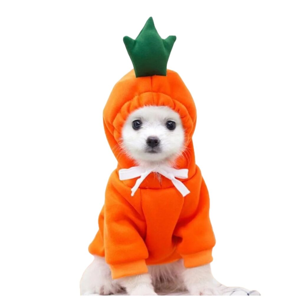 Carrot Dog Costume Dress Up Food Vegetable Orange Puppy Outfit Funny Cute Pet Suit Cloak Clothes Fun Novelty Gift Small