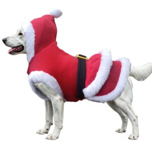 Red Santa Cloak Dog Costume Xmas Dress Up Puppy Outfit Funny Cute Pet Suit Father Christmas Clothes Fun Novelty Gift Small