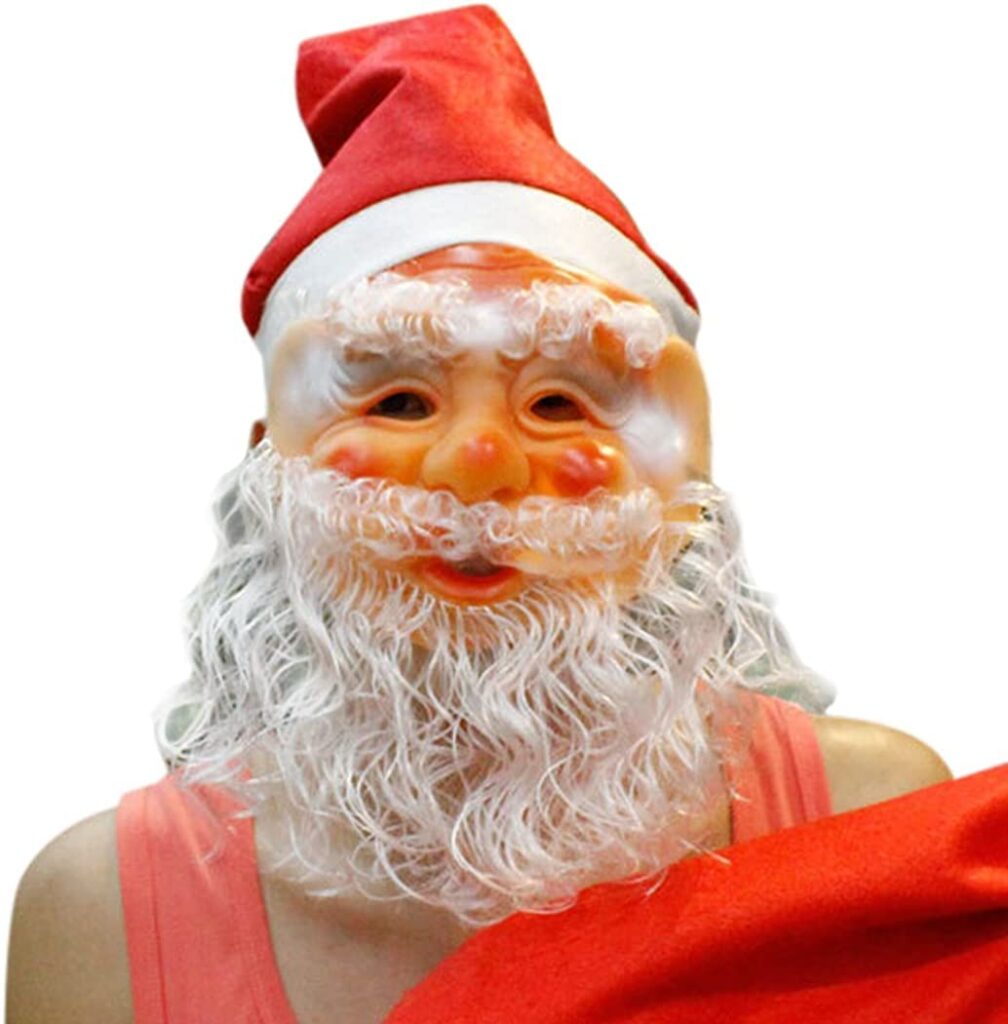 Santa Claus Mask Father Christmas Hat Adult Xmas Halloween Costume Party Unisex Fancy Dress Outfit