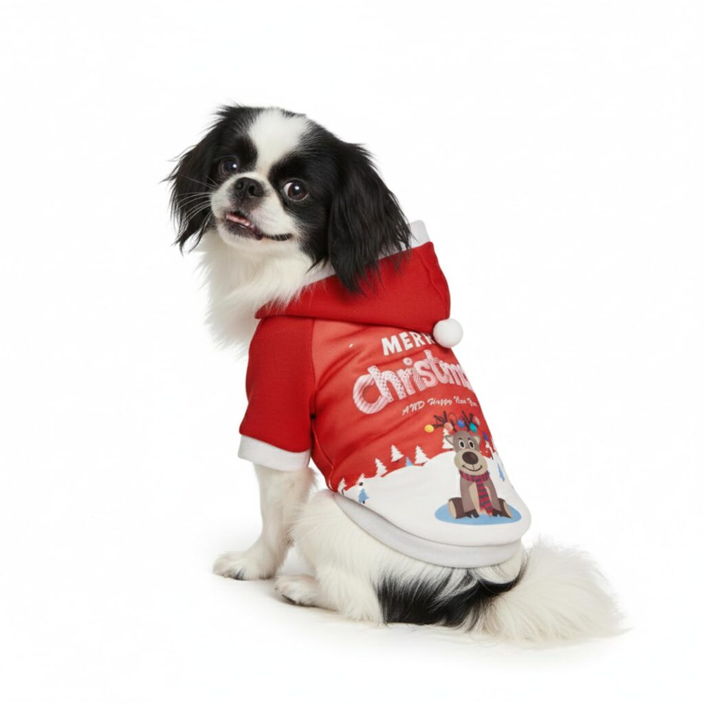 Small Dog Santa Christmas Coat ? Warm Winter Puppy Jacket & Xmas Holiday Dress Up Costume Outfit Red Reindeer