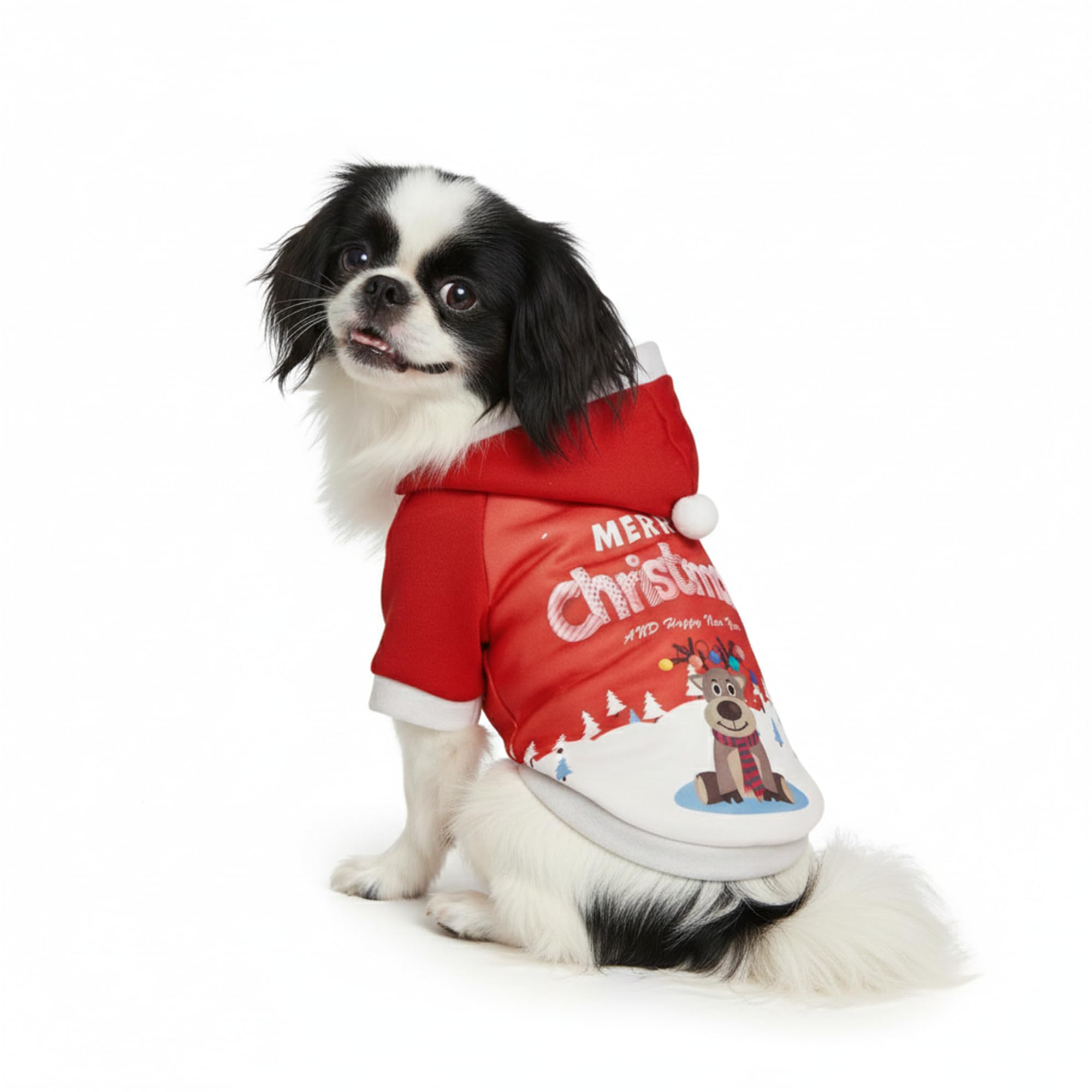 Small Dog Santa Christmas Coat ? Warm Winter Puppy Jacket & Xmas Holiday Dress Up Costume Outfit Red Reindeer