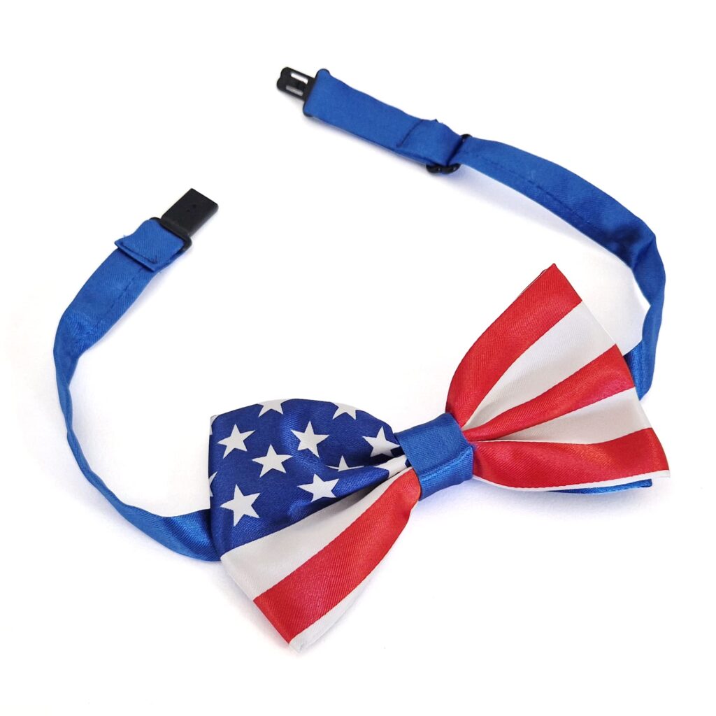 USA Bow tie America Stars and Stripes Pre-Tied Formal Party Prom Wedding Adjustable Neck Premium
