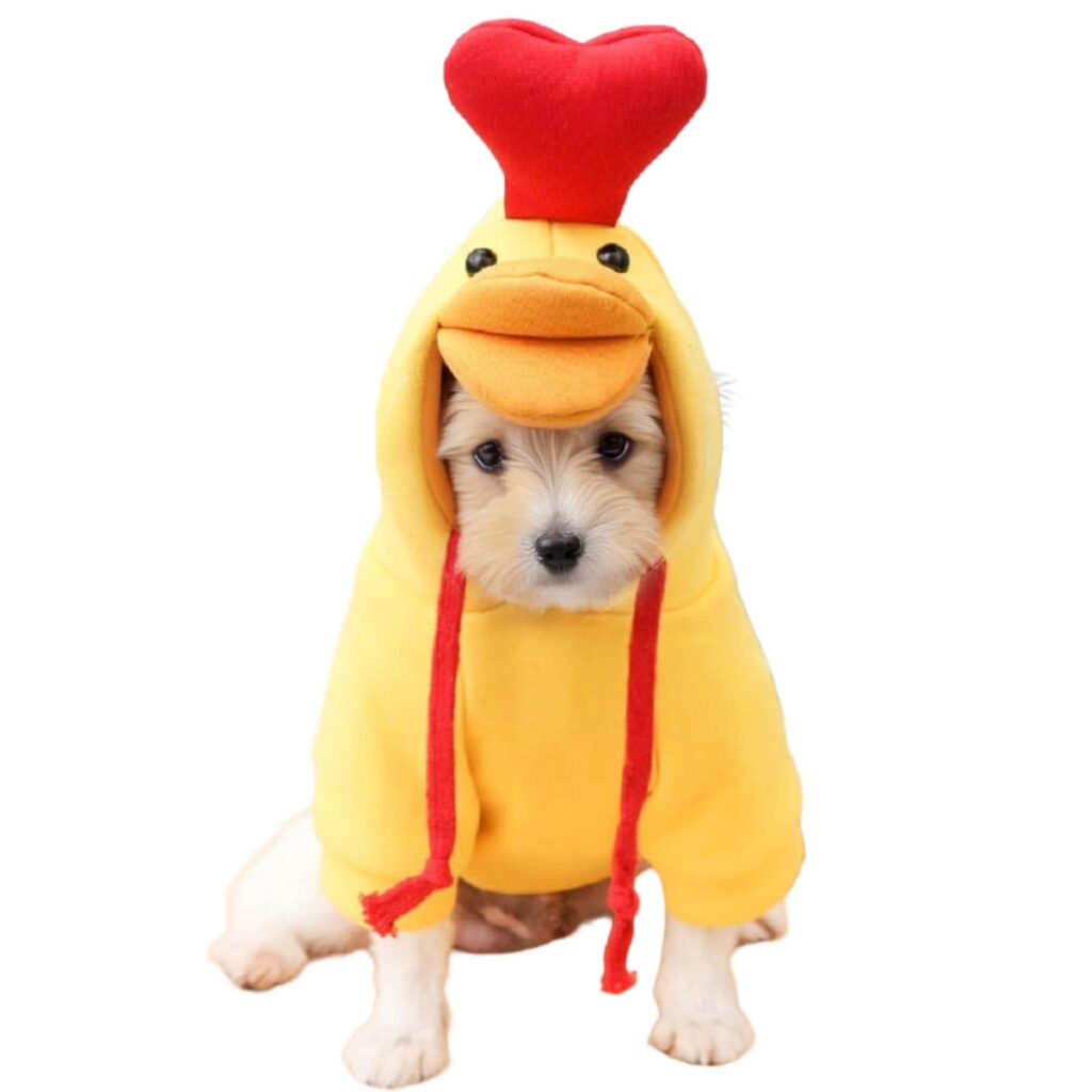 Yellow Duck Animal Dog Costume Dress Up Puppy Outfit Funny Cute Pet Suit Cloak Clothes Fun Novelty Gift X-Small