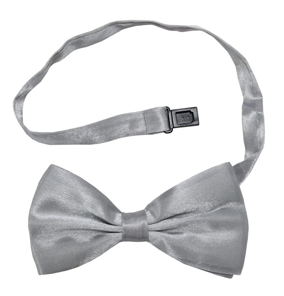 Pre-Tied Bow Tie Adjustable Neck Formal Party Prom Wedding Bowtie Premium Light Silver BT23