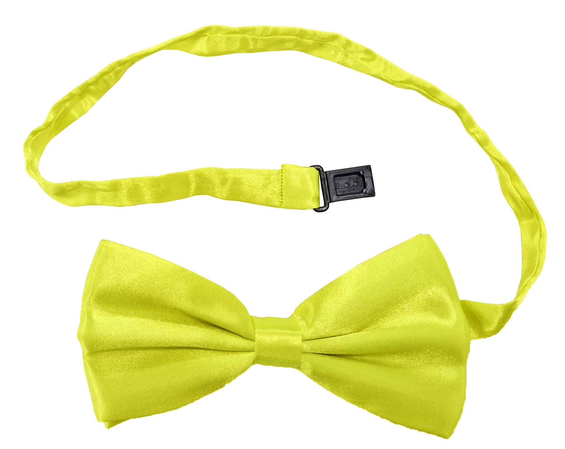 Pre-Tied Bow Tie Adjustable Neck Formal Party Prom Wedding Bowtie Premium Neon Yellow BT32