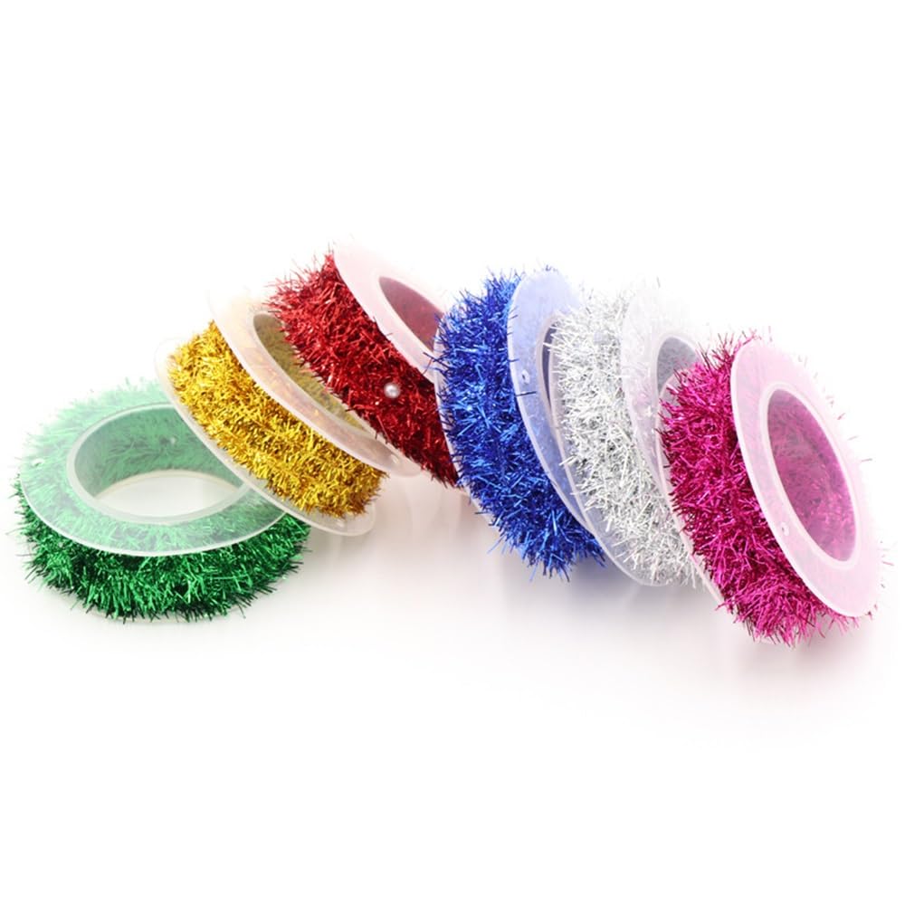 6 x Christmas Tinsel Xmas Tree Colourful Rolls Holiday Decoration Party Prop Home Accessories