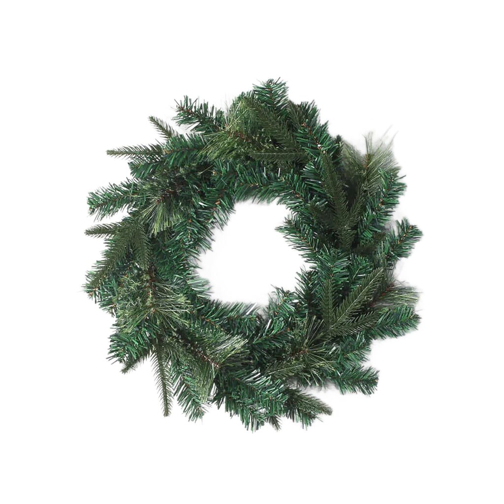 Traditional Christmas Wreath Plain Faux Pine - 50cm /20" Large Artificial Floral Front Door Decoration - Festive Hanging Xmas Ornament Garland Style 5
