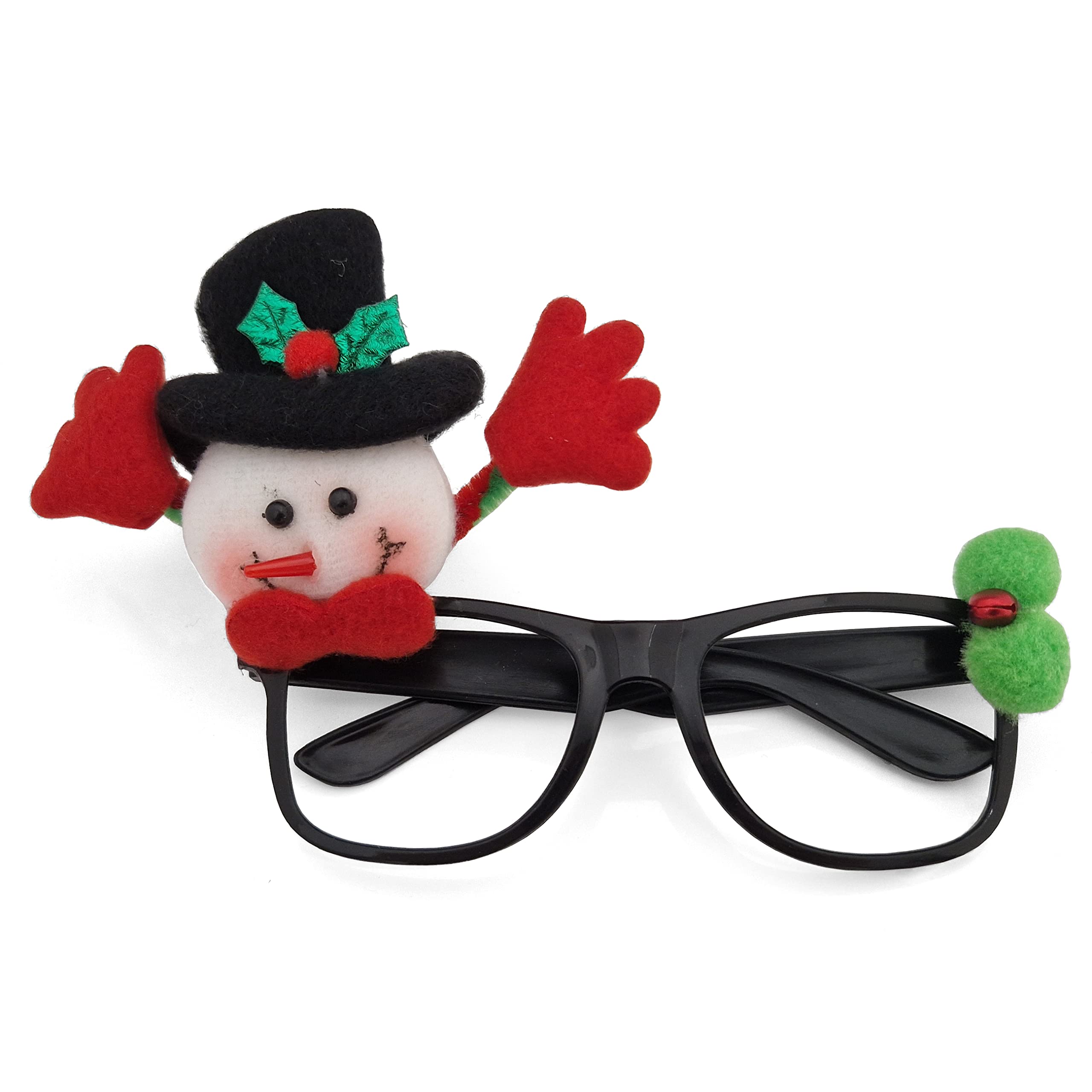 Christmas Glasses Snowman Black Frame Novelty Funny Xmas Eyeglasses Holiday Photo Booth Prop Party Favour