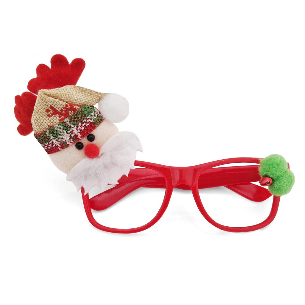 Christmas Glasses Santa Claus Red Rectangle Frame Novelty Funny Xmas Eyeglasses Holiday Photo Booth Prop Party Favour